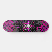 Skateboard Crâne rose étoile (Horz)