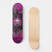 Skateboard Crâne rose étoile (Recto)