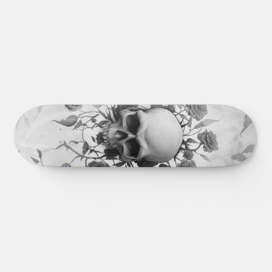 Skateboard Crâne Rose gothique foncé (Horz)