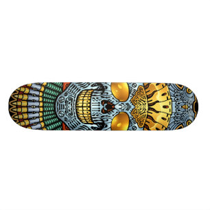 Skateboard Crâne symétrique avec des armes à feu et des