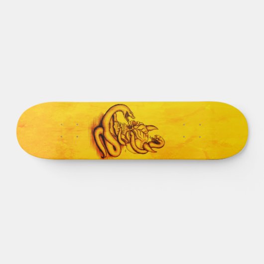Skateboard Crâne - Tête diabolique avec serpent (Horz)