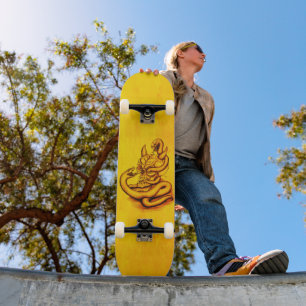 Skateboard Crâne - Tête diabolique avec serpent