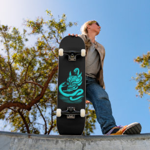 Skateboard Crâne - Tête diabolique avec serpent