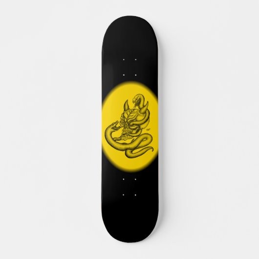 Skateboard Crâne - têtes de diable avec serpent (Devant)
