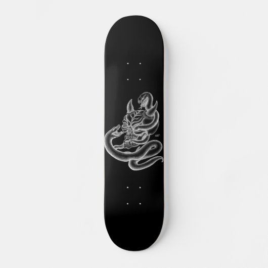 Skateboard Crâne - têtes de diable avec serpent (Recto)