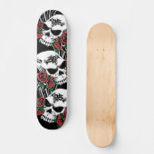 Skateboard Crâne tribal avec Roses (Recto)