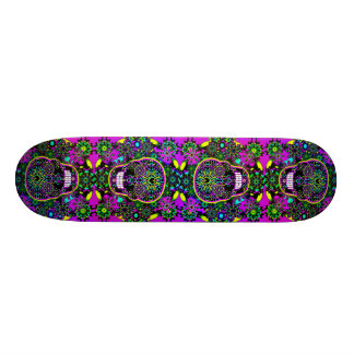 Skateboard Crâne vert et pourpre chaud frais de sucre