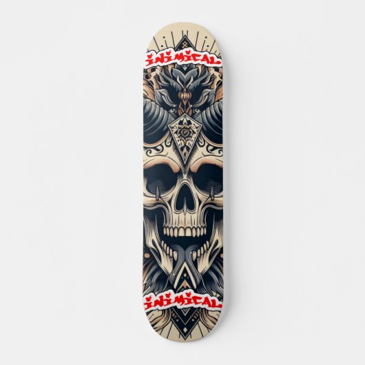 Skateboard Crâne viking inimitable (Devant)