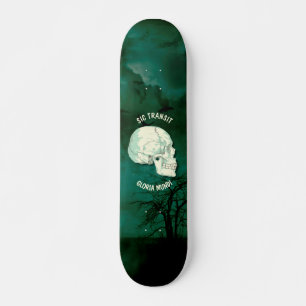 Skateboard Crâne vintage de turquoise de Gloria Mundi de