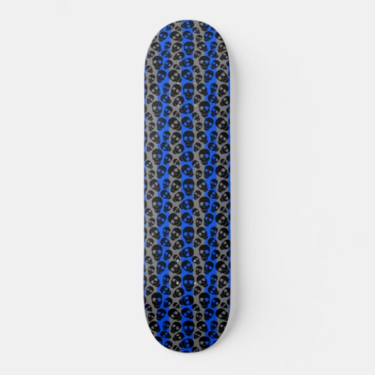 Skateboard Crânes aléatoires Gris bleu rayures (Recto)