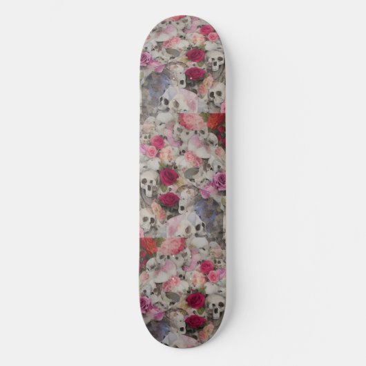 Skateboard Crânes avec Rose (Recto)
