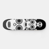 Skateboard Crânes blancs Noirs (Horz)