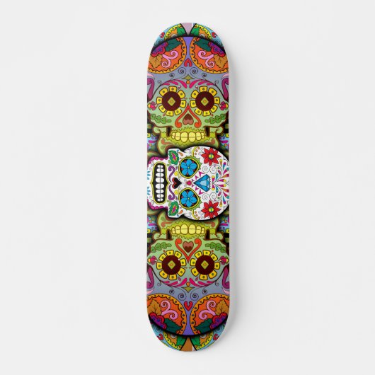 Skateboard Crânes de Sucre Motif (Devant)