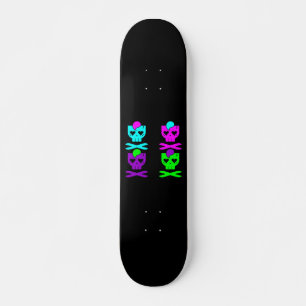 SKATEBOARD CRÂNES DEATHROCK KAWAII MULTICOLORE
