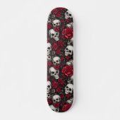 Skateboard Crânes d'horreur et Halloween Vintage Rose (Devant)
