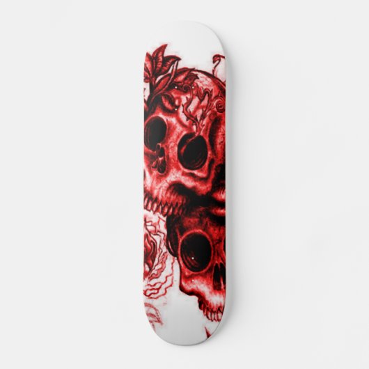 Skateboard Crânes en Rose (Recto)
