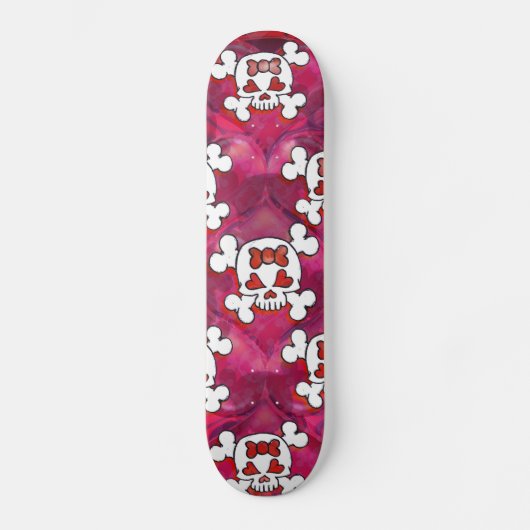 Skateboard Crânes et fille de coeurs (Recto)