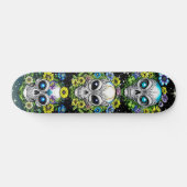 Skateboard Crânes et fleurs Aliens extraterrestres (Horz)