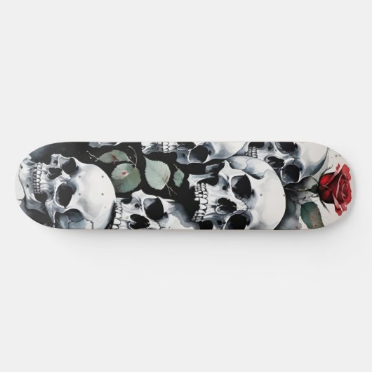 Skateboard Crânes et Roses (Horz)