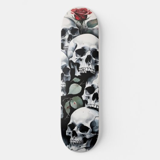 Skateboard Crânes et Roses (Recto)