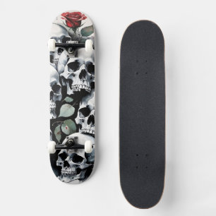Skateboard Crânes et Roses