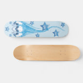 Skateboard Crânes flamboyants bleus (Horz)