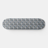 Skateboard Crânes gothiques Fleurs bleues (Horz)