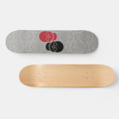 Skateboard Crânes - Gris fantôme et Blanc osseux (Horz)