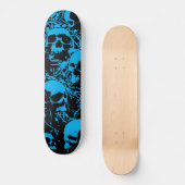 Skateboard Crânes grunges bleus (Recto)