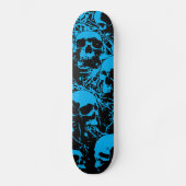 Skateboard Crânes grunges bleus (Recto)