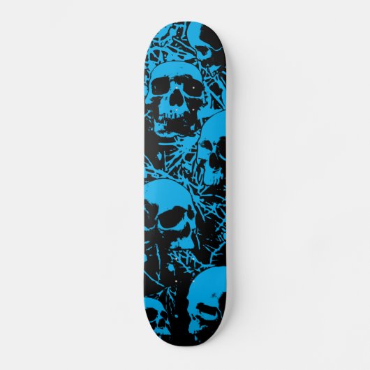 Skateboard Crânes grunges bleus (Recto)