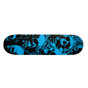 Skateboard Crânes grunges bleus