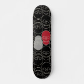 Skateboard Crânes - Noir de chauve-souris et Blanc d'os (Devant)