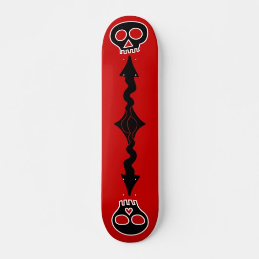 Skateboard crânes noirs (Devant)