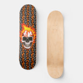 Skateboard Crânes noirs aléatoires Orange Taches Flamme Crâne (Recto)