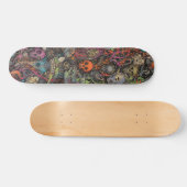 Skateboard Crânes psychédéliques colorés (Horz)