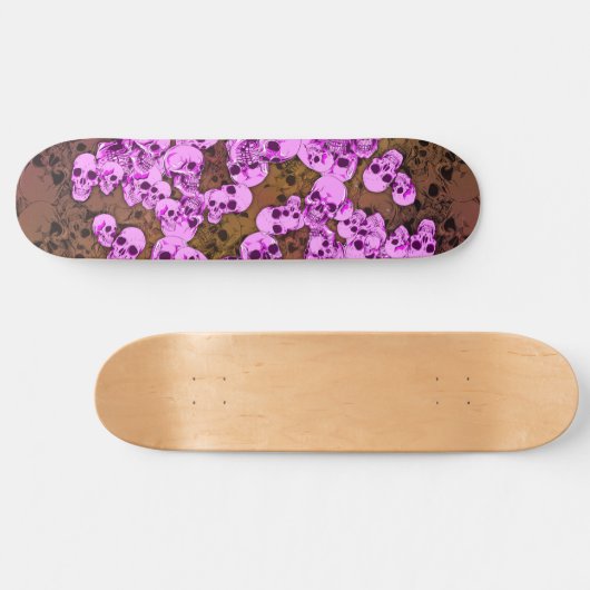 Skateboard Crânes roses (Horz)