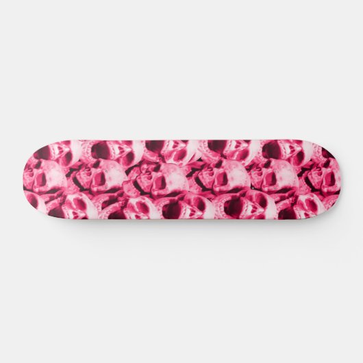 Skateboard Crânes roses chaudes (Horz)