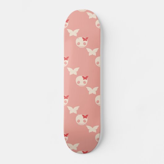 Skateboard Crânes roses mignons (Recto)