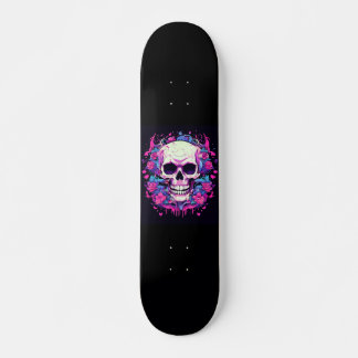 Skateboard Crânes Roses Roses