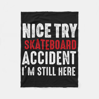 Skateboard Crash Accident Survivor Get Well Skateb Fleece Deken