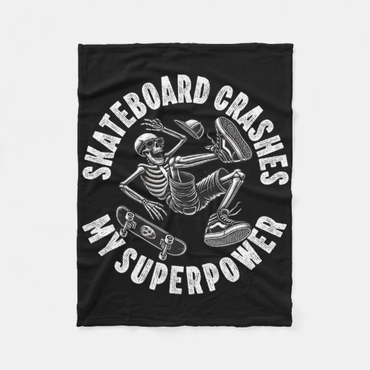 Skateboard Crash Accident Survivor Get Well Skateb Fleece Deken (Voorkant)