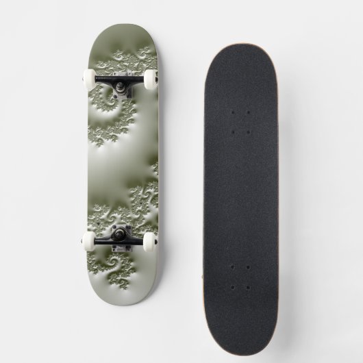 Skateboard Cravate à motif fractal vert pâle (Recto)