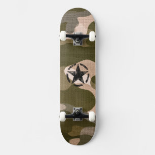 Skateboard Crayon étoile Vintage sur Camouflage