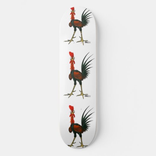 Skateboard Crazy rooster (Recto)