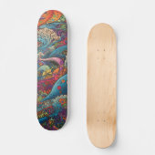 Skateboard Créatures marines psychédéliques colorées (Recto)