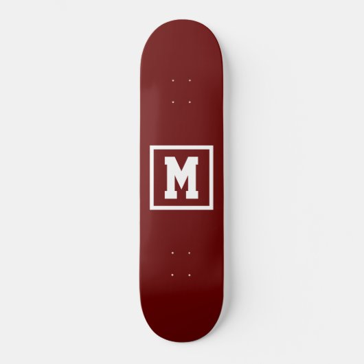 Skateboard Créez votre propre Modèle Monogramme rouge et blan (Recto)