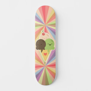 Skateboard Crème de glace Kawaii Arc-en-ciel