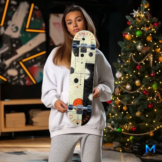 Skateboard Crème géométrique Abstraite et planche à roulettes