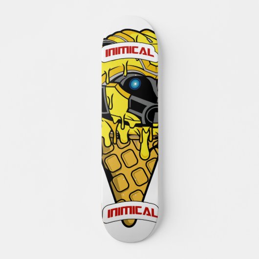 Skateboard Crème glacée d'abeille jaune inimitable (Devant)